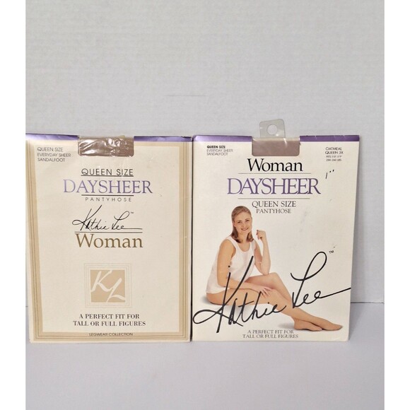 Vintage Kathie Lee Full Figure Pantyhose Sz 3x Oatmeal Sandalfoot Everyday Sheer - Picture 1 of 8